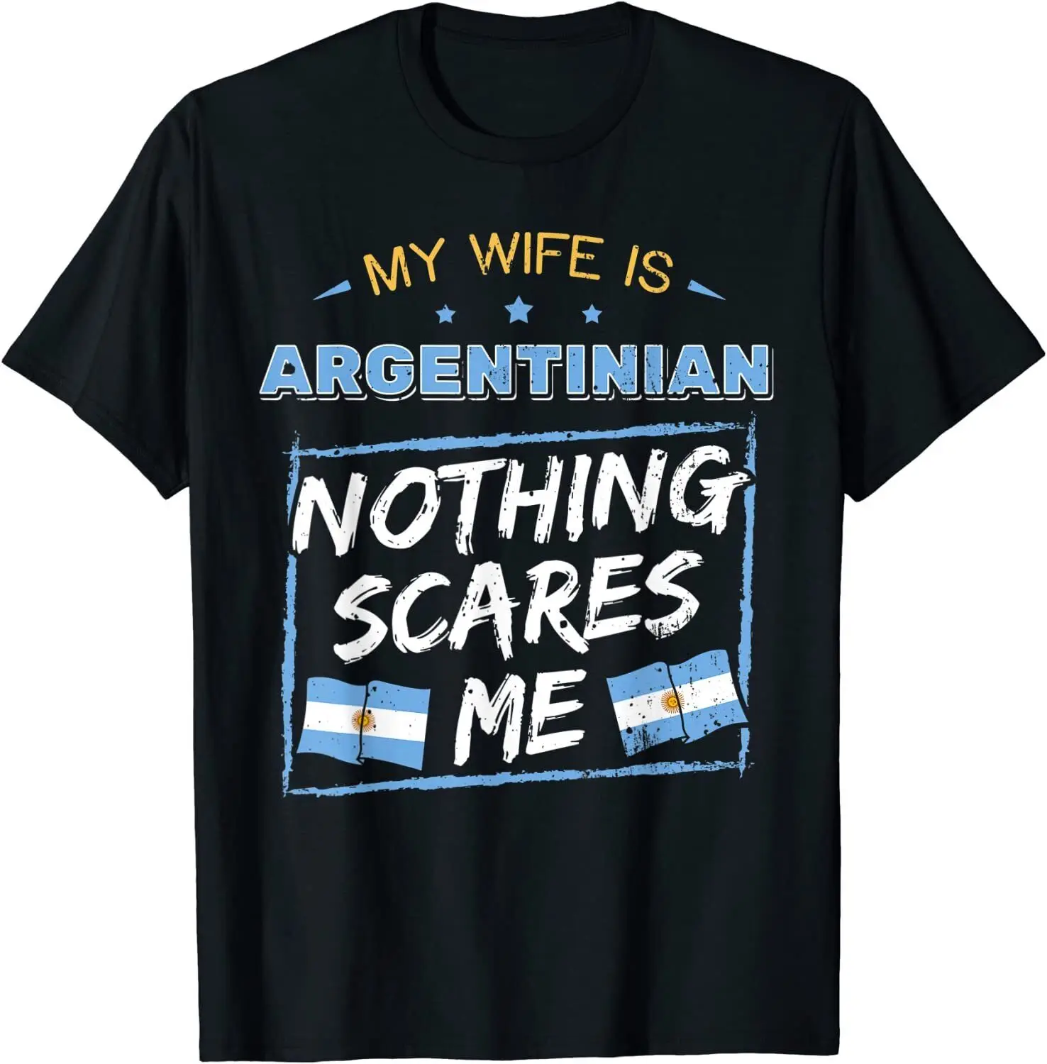 New Limited My Wife Is Argentina Argentina Heritage Flag Design T-Shirt S-3Xl Maniche Lunghe