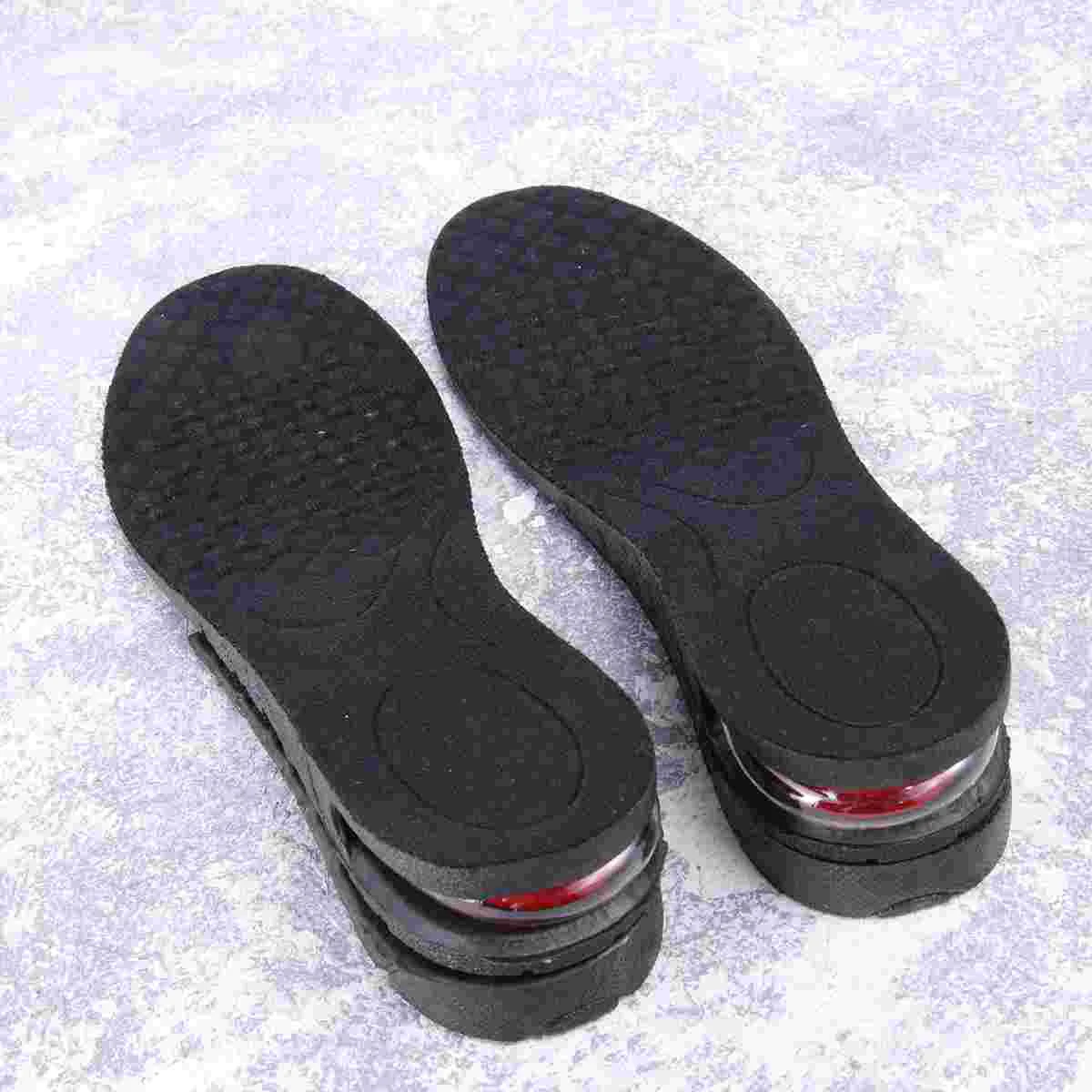 5cm Height 2-layer Adjustable Womens Invisible PU Increased Insoles Shoe Pads Shoe Pads - Size 35-46(Black)