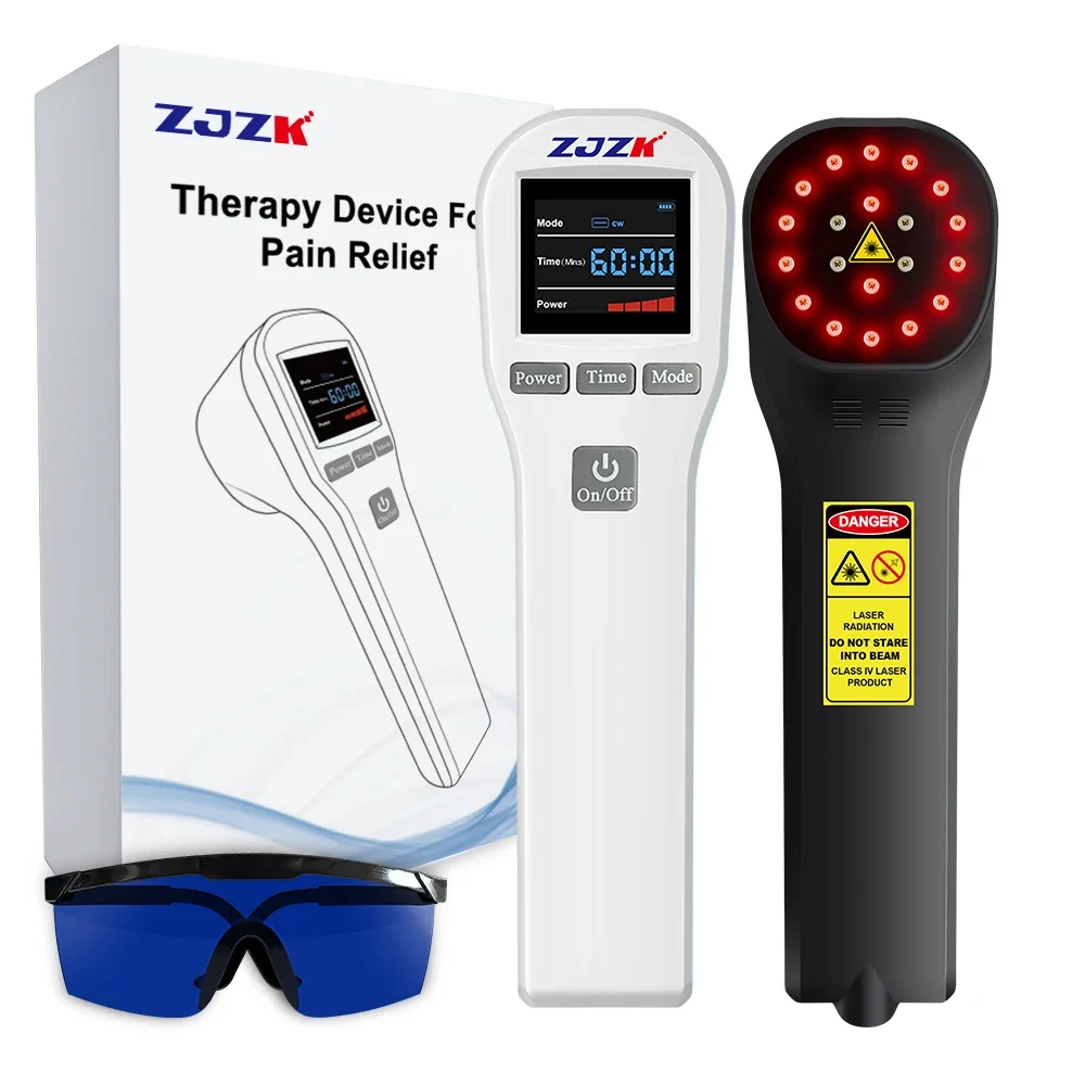 

ZJZK New Arrival 4pcs*808nm Physiotherapy Equipment Cold Laser Therapy Back And Neck Massager Muscle Body Relaxation Machine