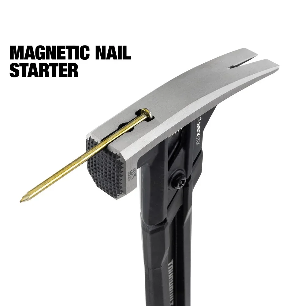 TOUGHBUILT Shock Absorbing Hammer 20 oz Length 42.5cm Magnetic Spring Shock Absorbing Nail Hammer TB-H1-1SBR-S20X 5