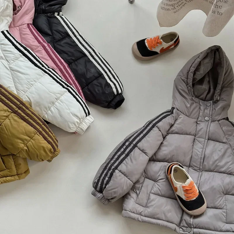 Down Jacket Children Jackets Girls Coat Korean Cotton Hooded Kids Jacket Winter Thicken Warm Girls Boys Casual Cotton Coats Outerwear Windproof Down Jackets