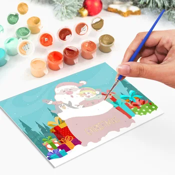 Christmas Card DIY paint by numbers Christmas Creative Hand drawn Coloring Card Commemorative Edition 2026 New Year Gift 1