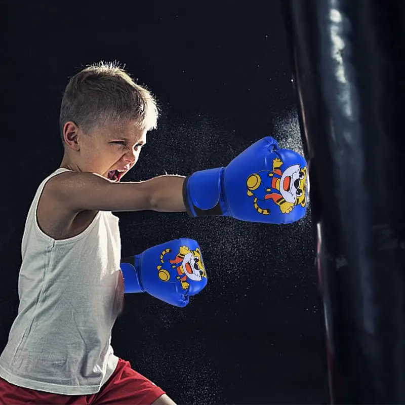 Youth Training Boxing Gloves for 3-12 years old PU Leather Breathable Cartoon Pattern Junior Training Mitt For Punching Bag