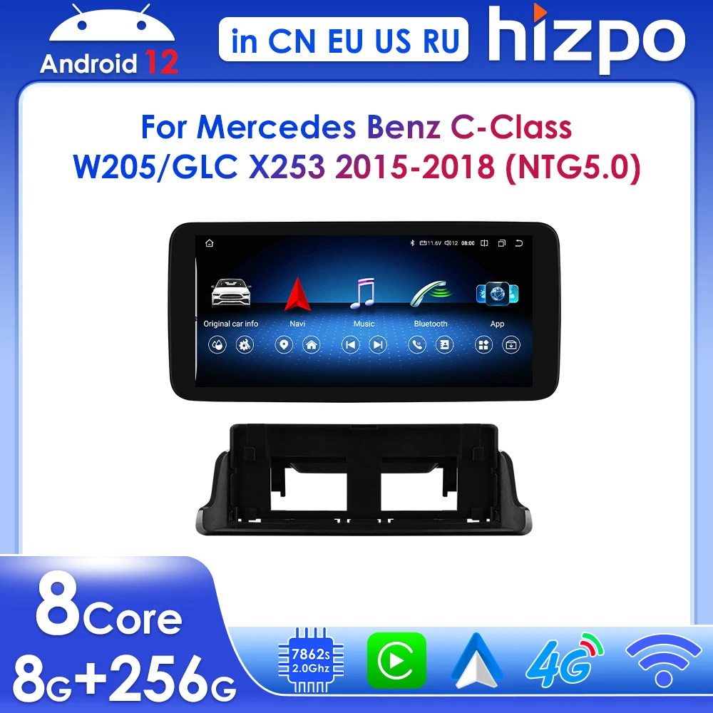 

Hizpo 10.33" Wireless Carplay for Mercedes Benz C-Class W205/GLC X253 2015- 2018 NTG 5.0 Android QLED Multimedia Player DSP RDS