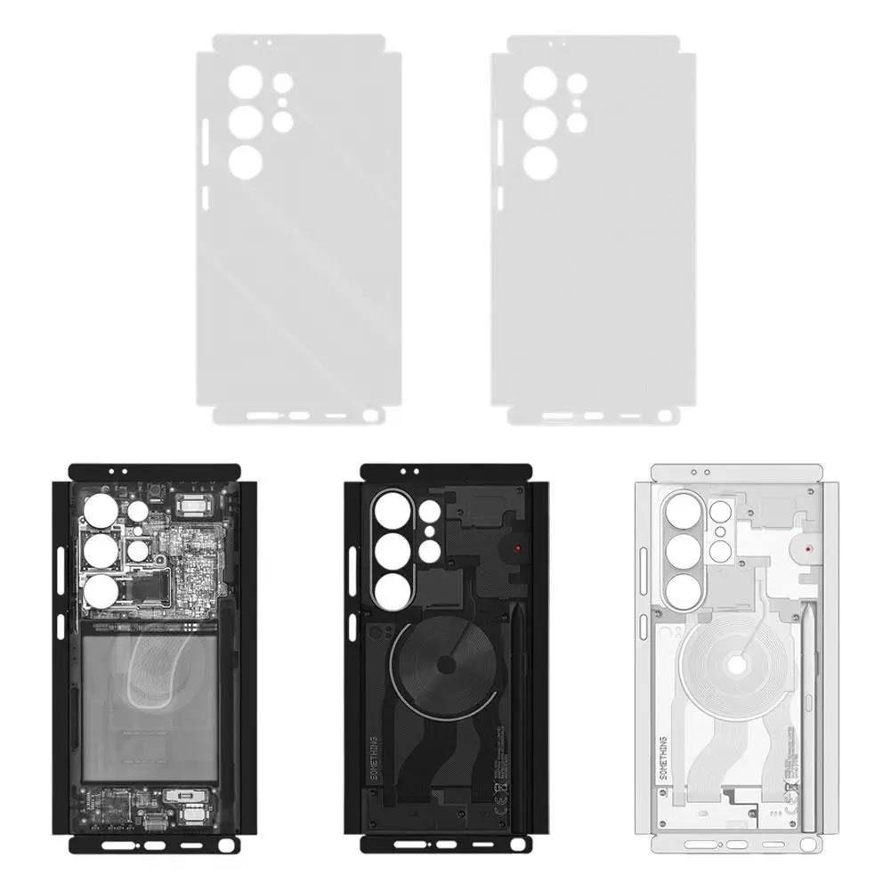 

Защитная Наклейка на заднюю панель телефона, Пылезащитная сетка, боковая кожа, прозрачная наклейка-граница, прозрачная пленка для Samsung Galaxy S24 Ultra