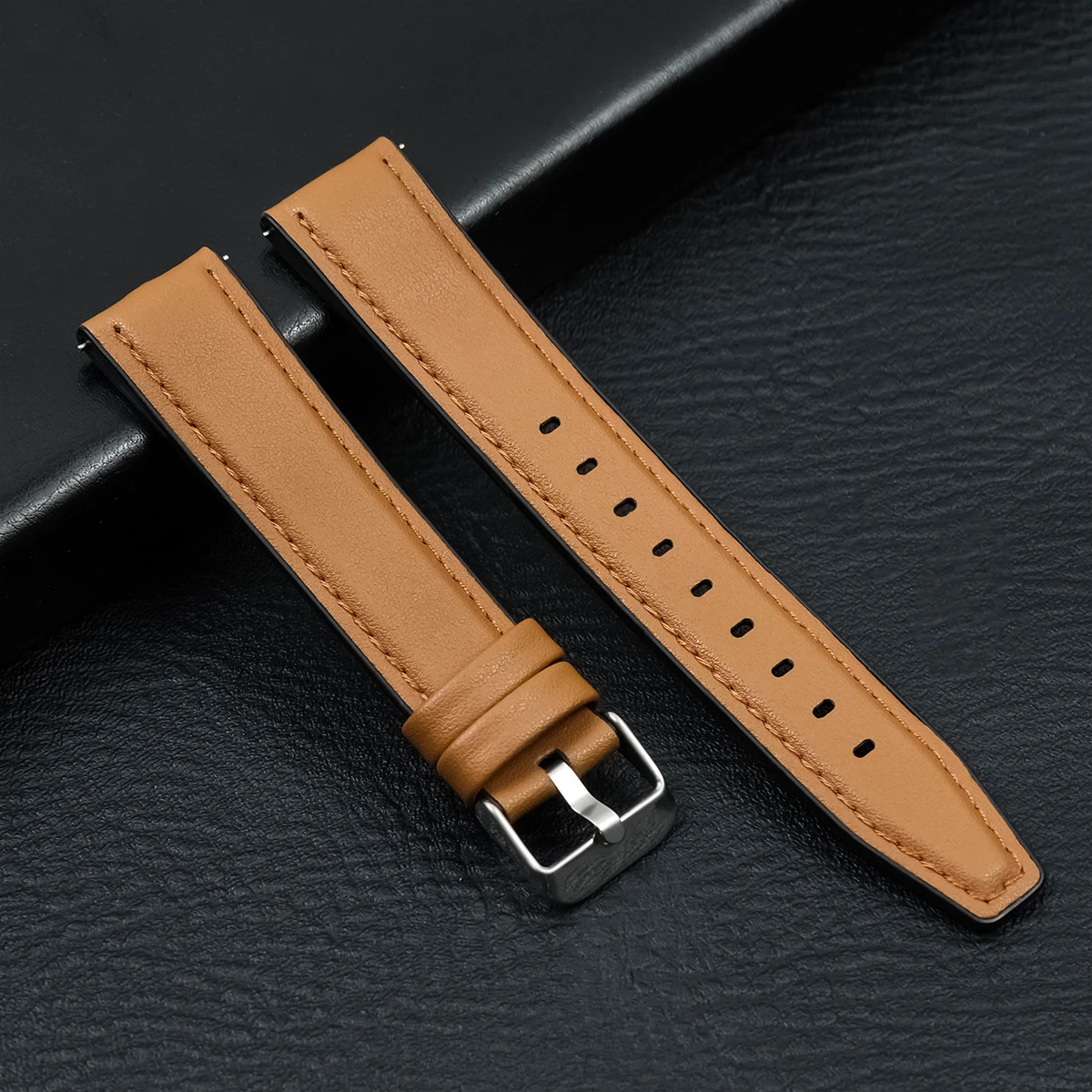 Luxury Leather Watch Strap - Premium Soft Band Replacement, 20mm/22mm