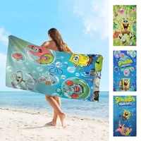 Funny-Cartoon S-Spongebobes-Cute-Pants Bath Towel Soft Water Absorbing Breathable For Girl Kids Decorative Cartoon Beach Towel 1