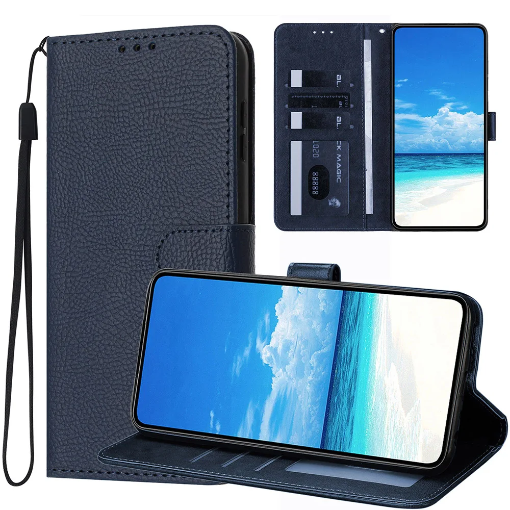 Leather Business Wallet Case with Card Slots and Flip Cover