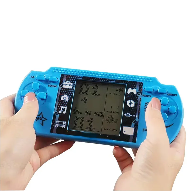 Big Screen Sliding BRICK GAME Tank Fight Shoot Classic Handheld Blocks Game Machine Kids Console with Music Retro Children Games