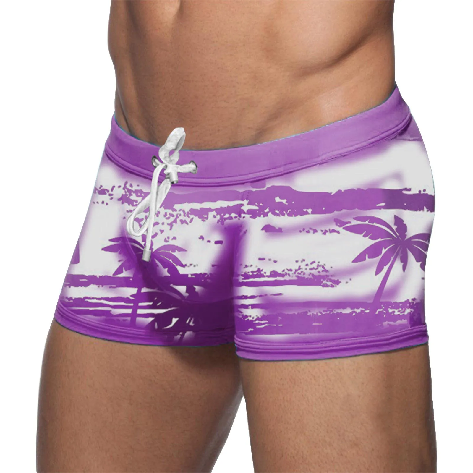 

Casual Swimsuit Beach Quick Drying Trunks Swimwear Printed Swimming Boxer Brief Square Leg Bathing Suit Board Short 2024