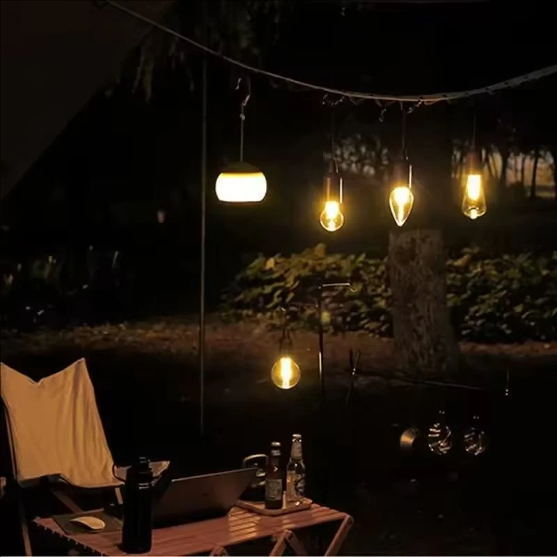 Outdoor Solar Powered LED Lamp Bulbs USB Charging Camping Light Portable Night L
