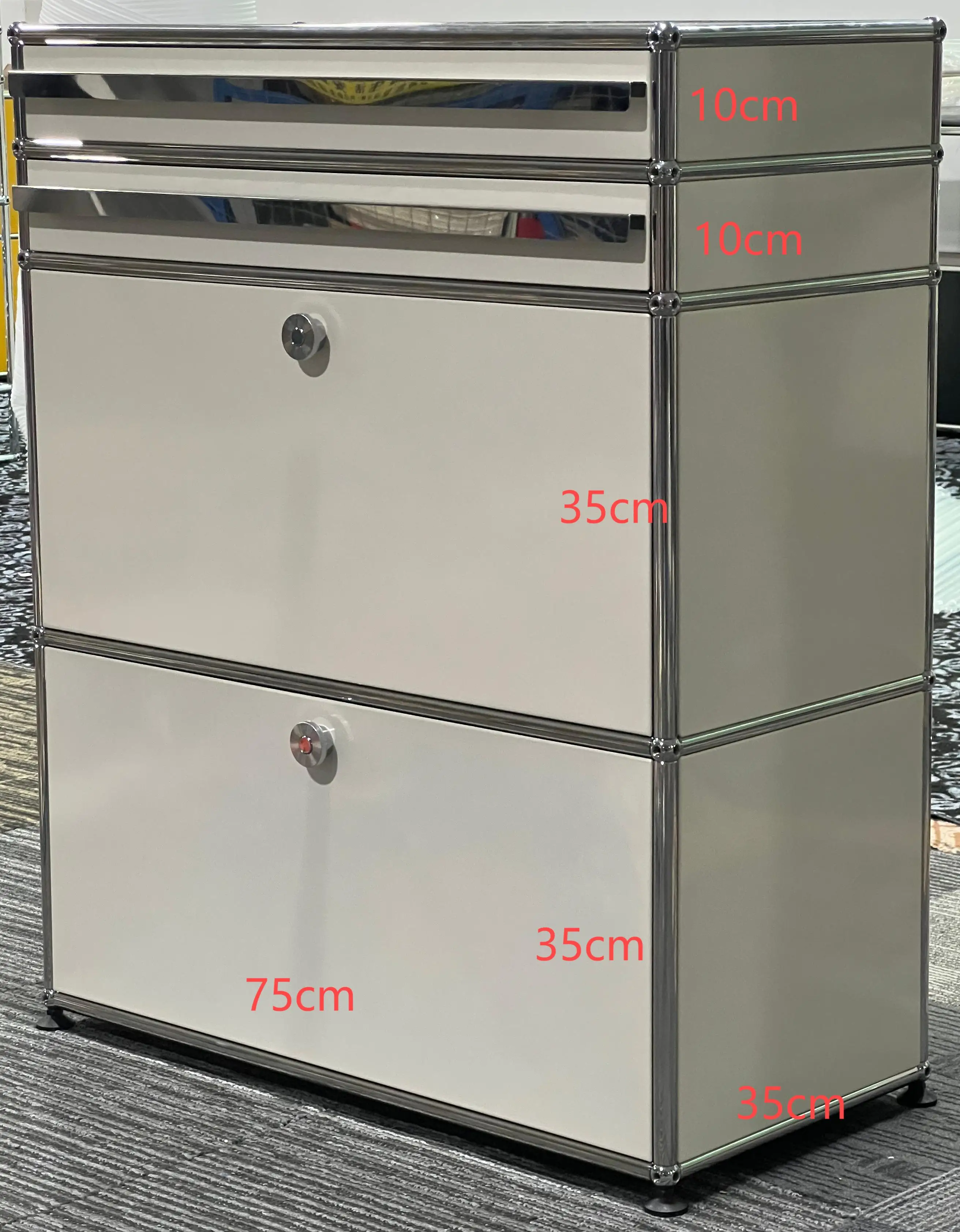 Module Modular DIY Furniture Haller Storage Shelf Sideboard Size Night Stand Cabinet Stainless Steel Home Use