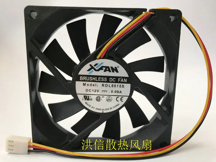 

Original XFAN 8015 RDL8015S DC12V 0.09A 3-wire ultra-quiet cooling fan