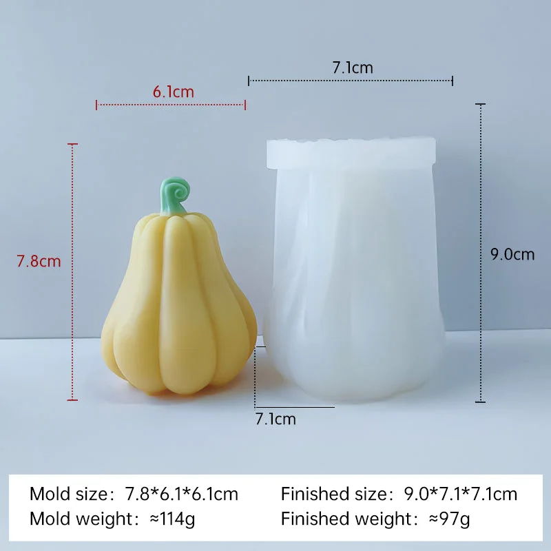 Halloween Pumpkin Silicone Mold for DIY Candle, Resin, and Soap Crafting