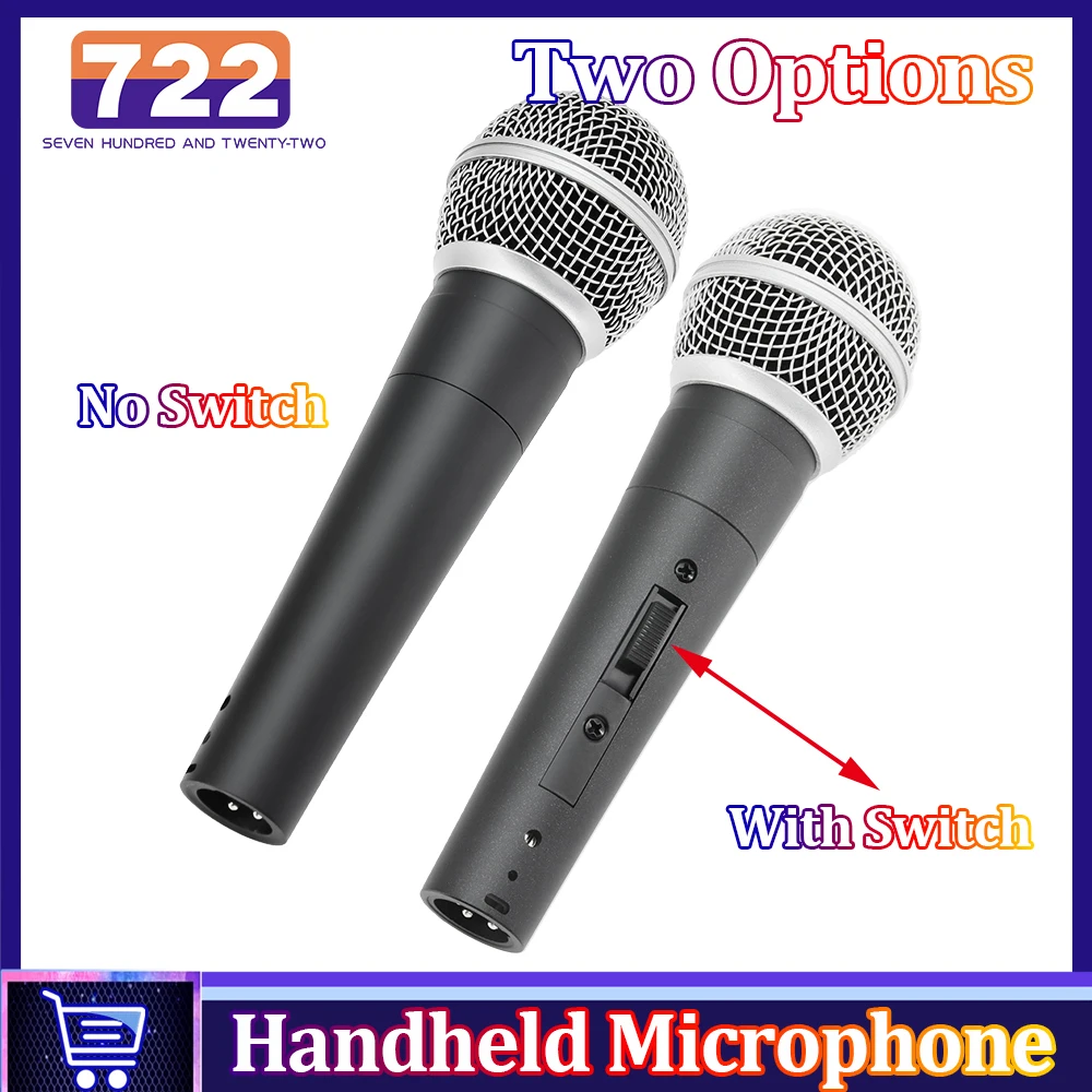 Wired Handheld Microphone Karaoke Speech Sing Performance Handheld Microphone Two Options Include With Switch or No Switch