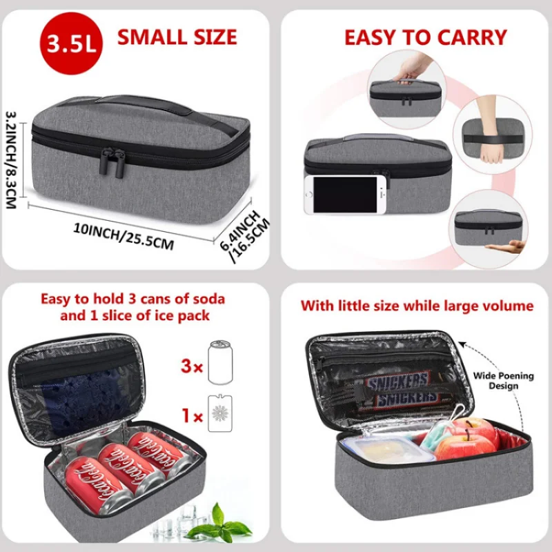 Portable Insulated Lunch Bag Aluminum Foil Rice Bag Meal Pack Ice Pack Waterproof Cooler Lunchbox Handbag Camping Cooler