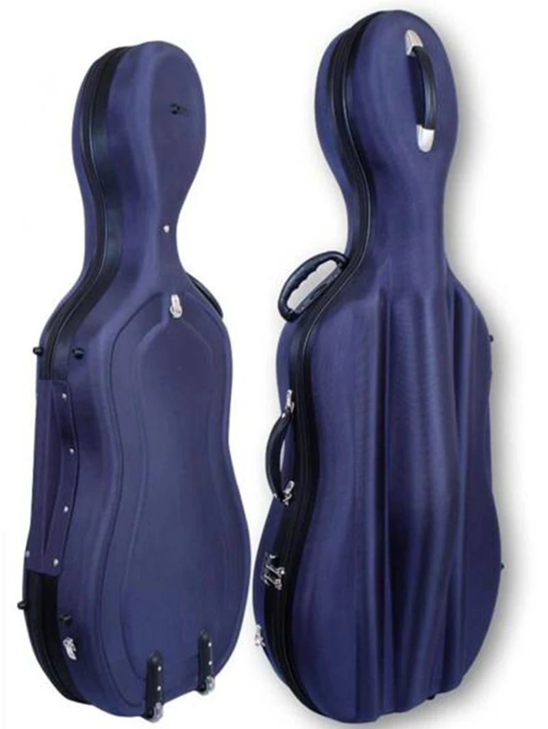 4/4 EVA Plastic Hard Cello Case Fastshipping Best Quality Double Shoulder Belt Double Rollers