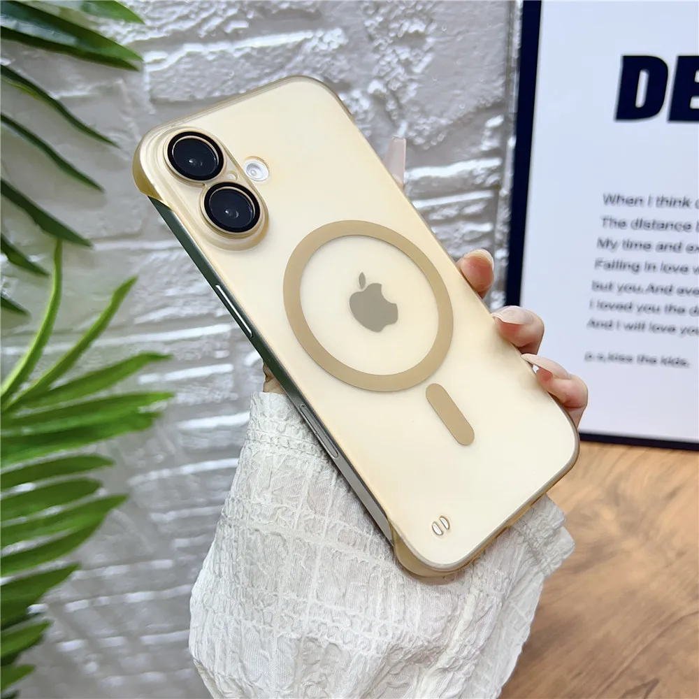 Frameless Slim Magnetic Frosted Matte Case with Transparent Lens Cover