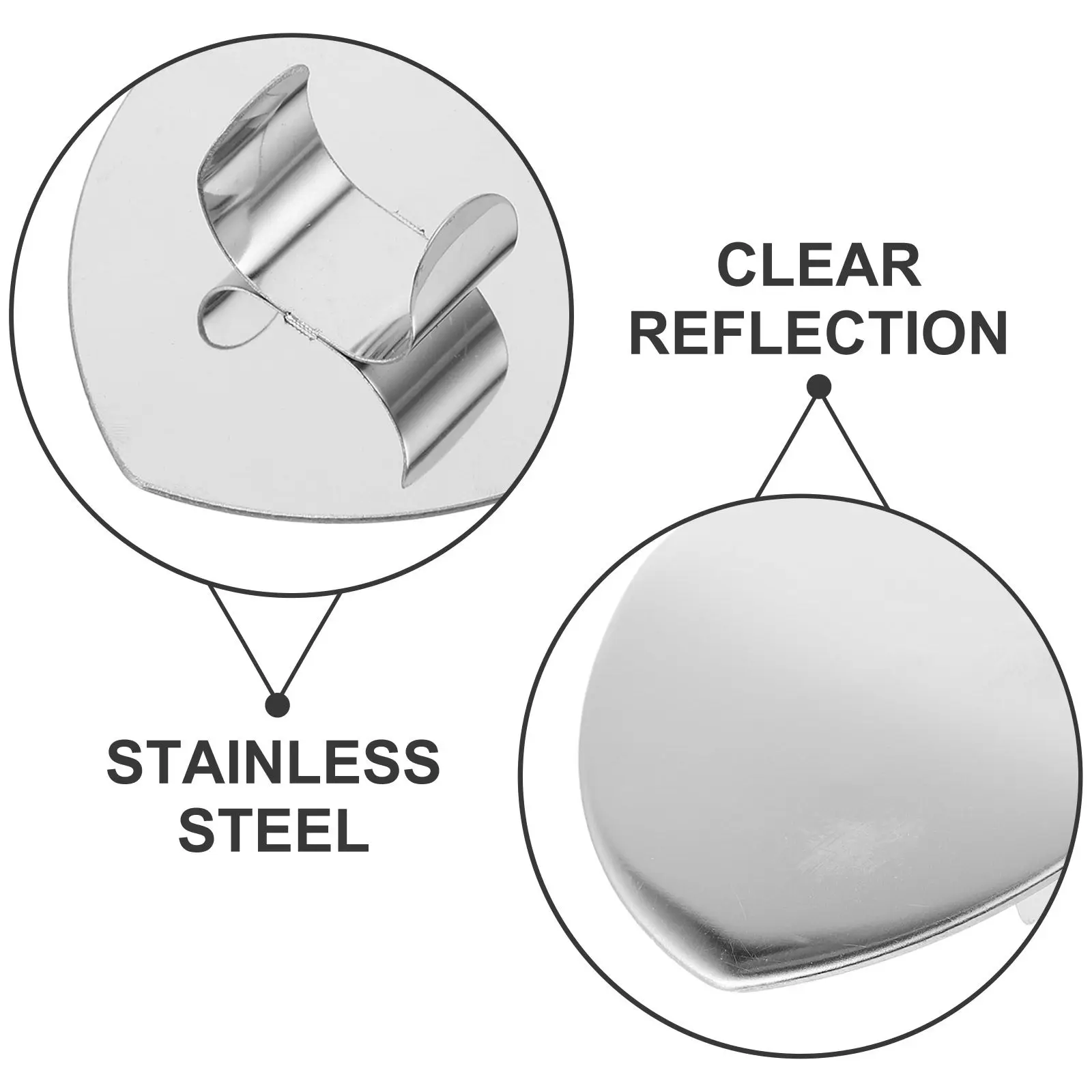 3Pcs 미니 하트 모양의 메이크업 거울 스테인레스 스틸 핸드 헬드 팔레트 휴대용 메이크업 믹싱 트레이 매니큐어 믹싱 발렌타인