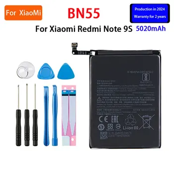 2024 years 100% Orginal BN55 5020mAh Battery For Xiaomi Redmi Note 9 S Note 9S Note9S Phone Replacement Batteries +Tools