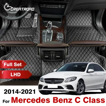Tappetini per Auto Mercedes Benz Classe C Berlina W205 C180 200 220 250 260 300 350 400 450 2014-2021 2016 2017 2018 19 Accessori