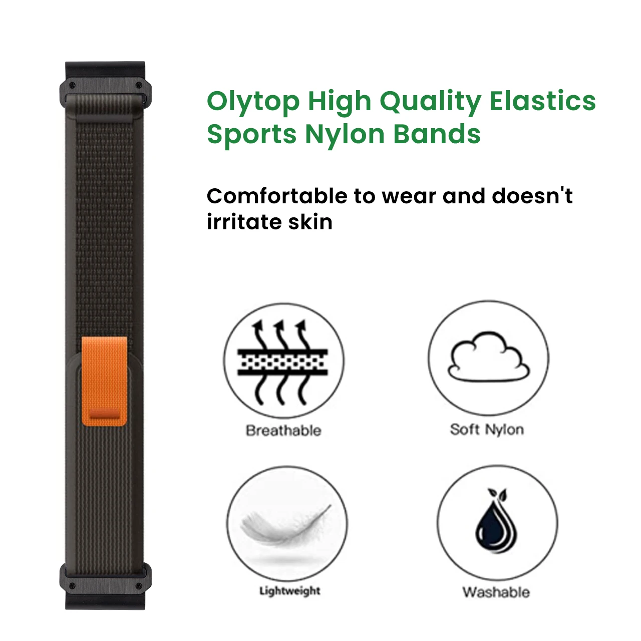 Premium Easy Fit Nylon Trail Strap - Quick Release Watch Band Bracelet