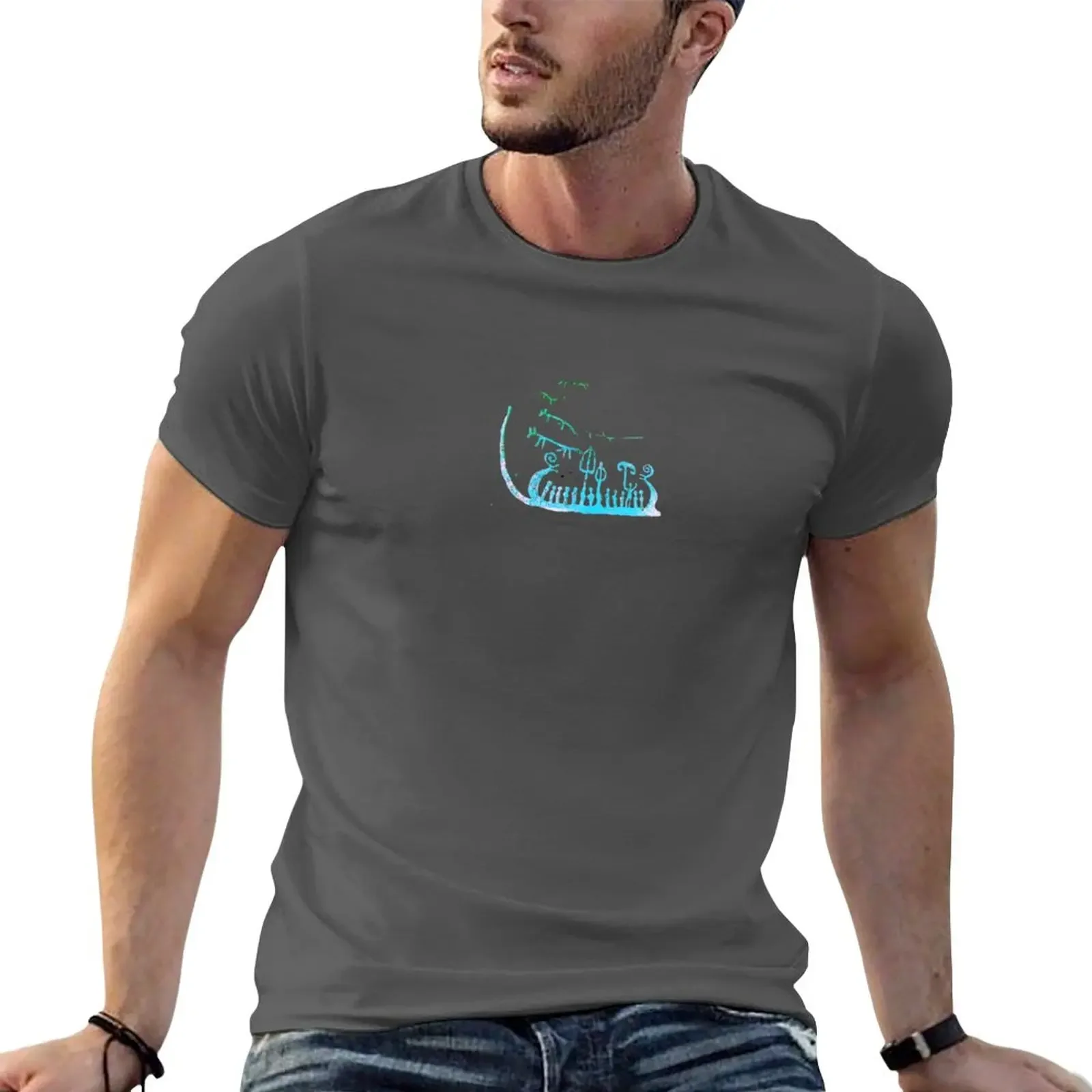 

New Bronze Age Scandinavian rock carvings T-Shirt tops plain t-shirt plus size mens workout shirts