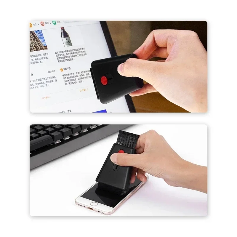 Multi Mini Clean Brush Computer Monitor Keyboard Screen Wipe Retractable Double Head Laptop Phone Screen Duster computer cleaning kit