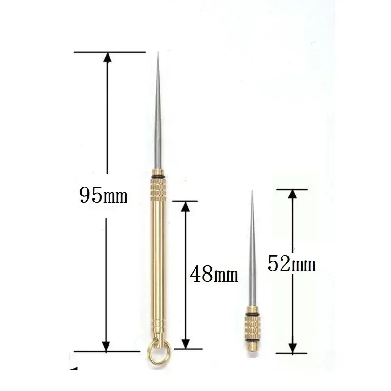 Toothpick Set 1PC Brass Titanium Alloy Telescopic Toothpick Keychain Pendant
