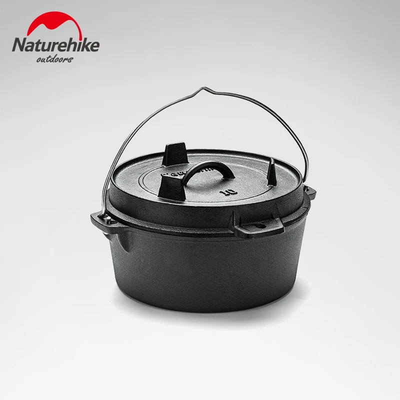 

Naturehike Outdoor Multi Purpose Cast iron pot outdoor camping pot portable barbecue hanging pot soup pot stew pot stew pot