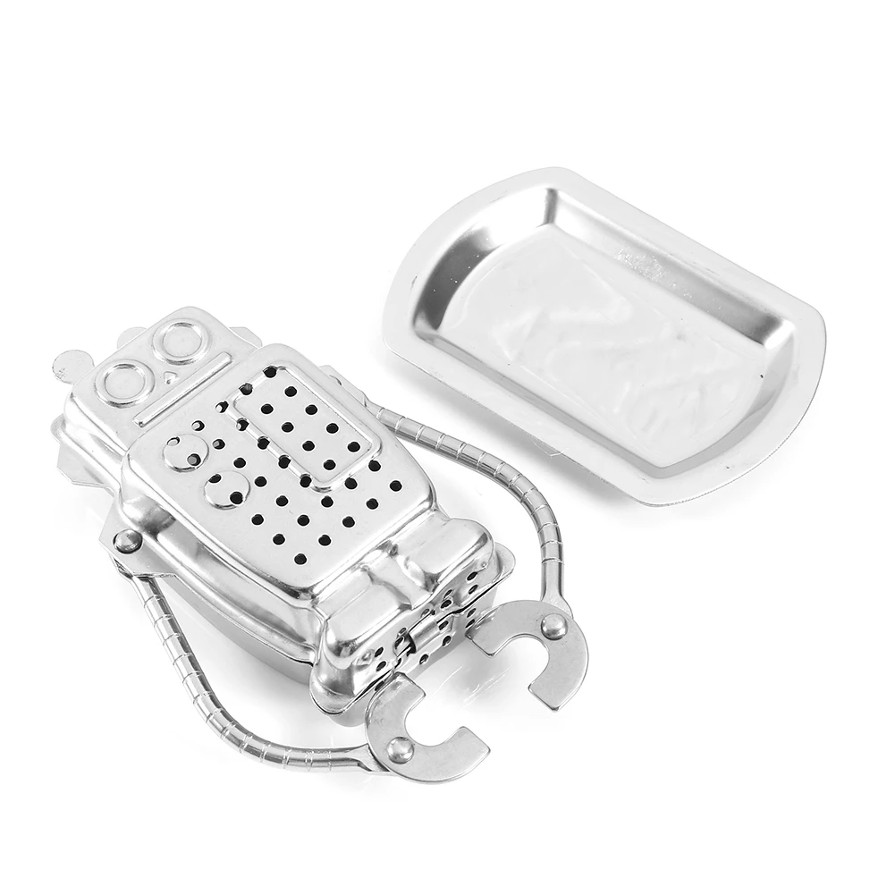 Loose tea strainer Stainless Steel Loose Tea Leaf Infuser Strainer Filter Diffuser Herbal Spice Robot Shape Tea Strainer