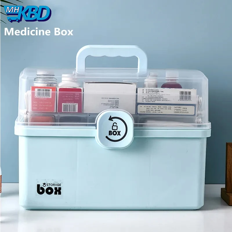 

Medicine Box First Aid Storage Box 3 Layers Large Capacity Medical Box Portable Medicine Box Home Medical Box Medicine Chest