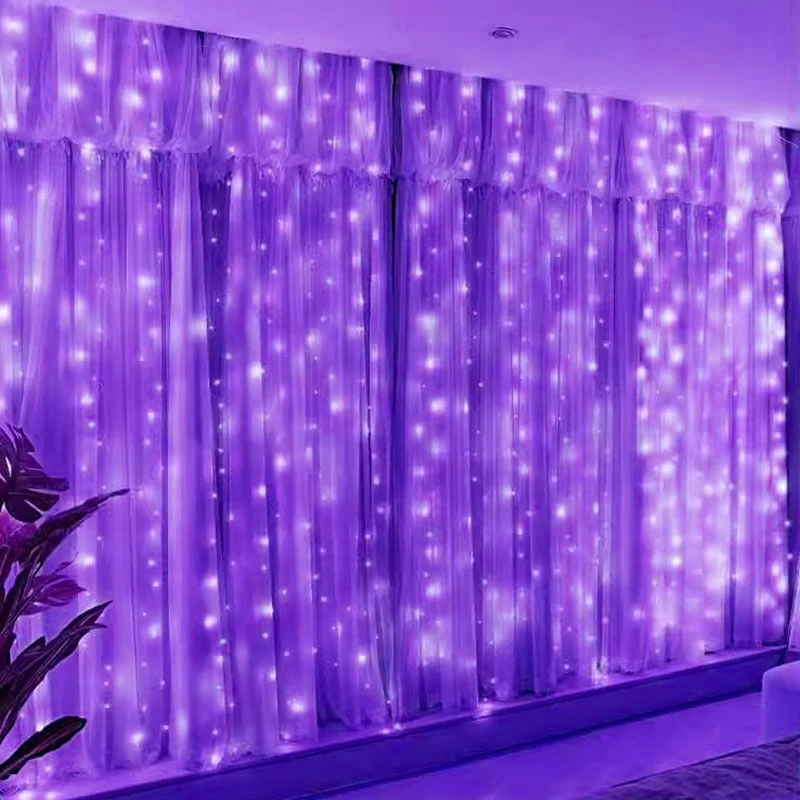 thumbnail image 1 of Guirnalda de luces LED navideñas de Año Nuevo 2025, guirnalda de luces USB para cortina, decoración para bodas, fiestas, decoración de ventanas del hogar, 1 of 5