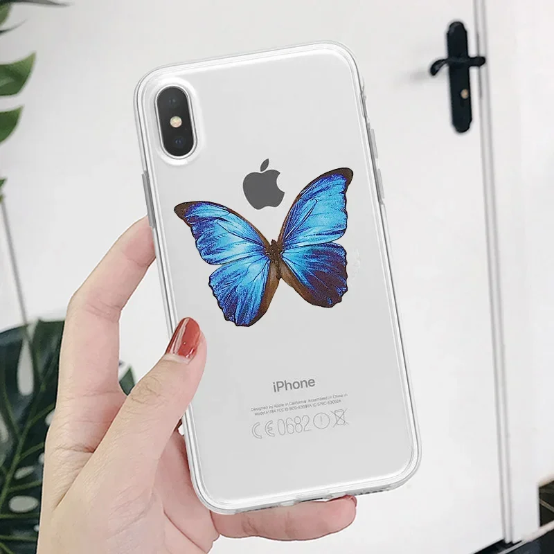 Vibrant Butterfly Design Soft Transparent Phone Case Cover