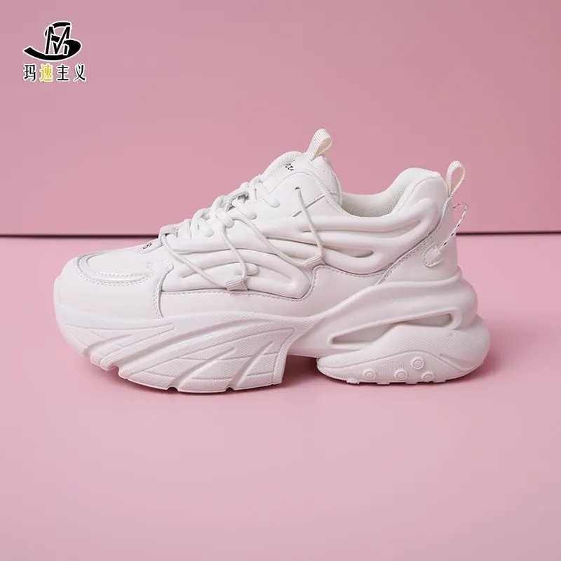 

Space Spaceship Women's 2023 Autumn Leather Casual Sports Platform Running Breathable Mesh Dad Shoes