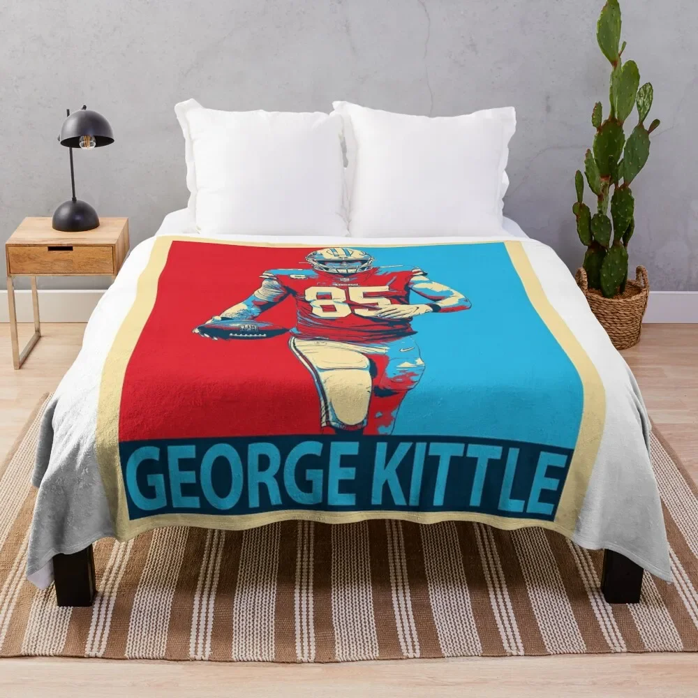 

George Kittle Throw Blanket Sofas Personalized Gift Sofa Comforter Travel Blankets