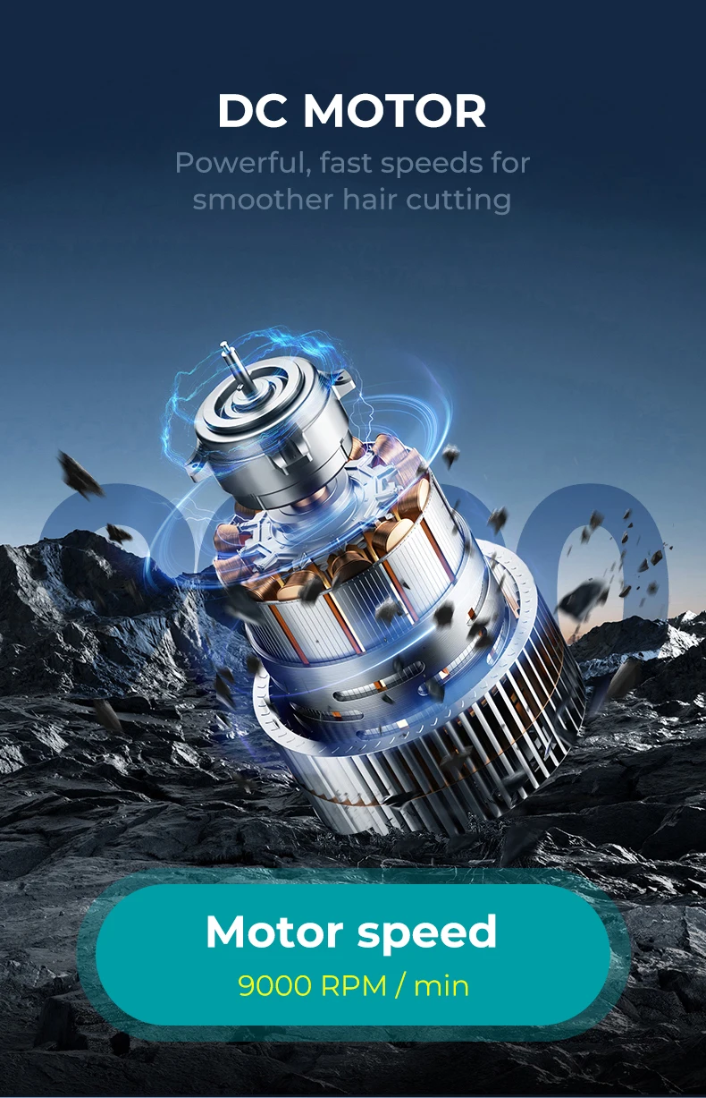 Trimmer Professional Hair Clipper 9000 RPM Barber Hair Cutting Machine Cordless
