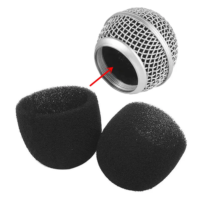 2 PCS Microphone Inner Foam Windscreen for Shure SM58 SLX24 PGX24 PG58 BETA58A - Studio Mic Protective Sponge Cover Cap