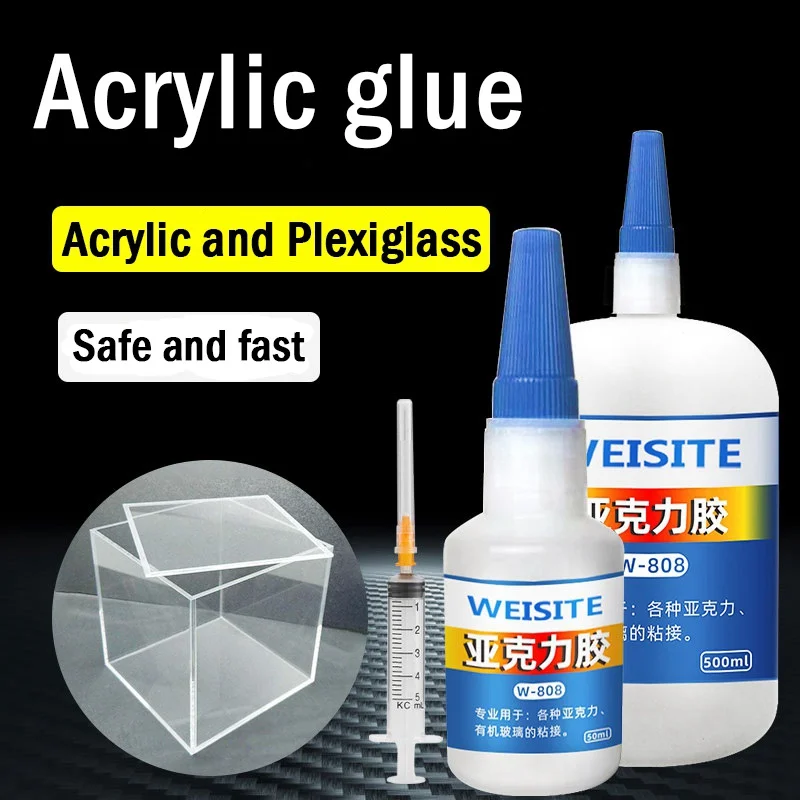 15Pc50mlPMMAPlexiglassQuickDryingCuringAdhesiveAcrylicGlue