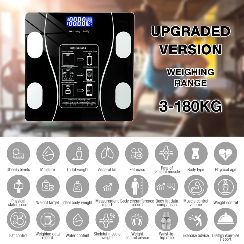 Body Weight and Fat, 8 Electrode Body Fat Scale, Large Display BMI Weight  Scale, Body Composition Monitor with Report Muscle - AliExpress