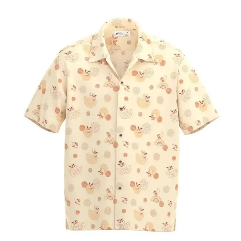 

Summer men's holiday lapels camisa 3D printed cartoon Hawaiian shirt tops fashion men's and women's beach short sleeve shirts.