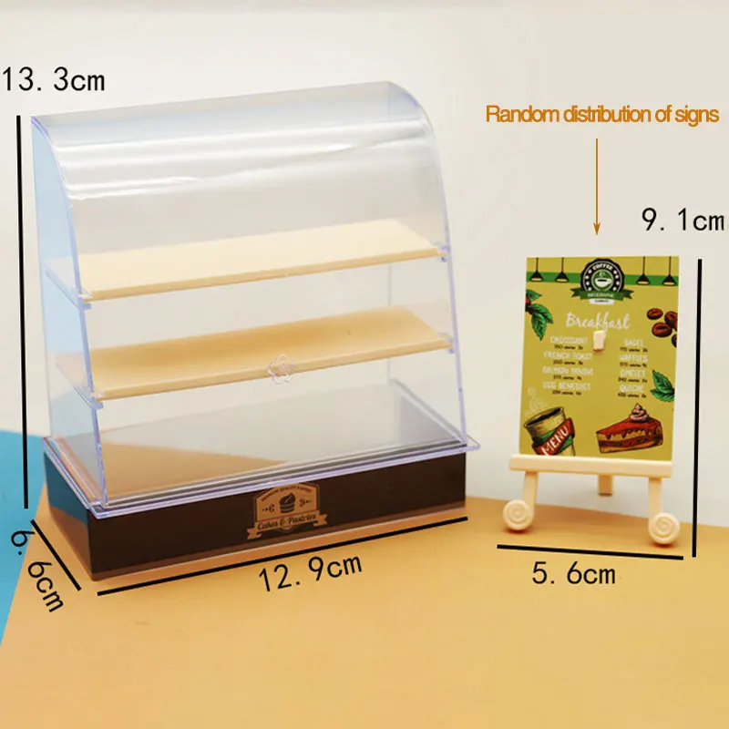 Dollhouse Mini Cake Display Counter Showcase Dessert for Barbie Blyth Ob11 Bjd 1/6 Dolls Pretend Play Supermarket Kids Toys Gift 2