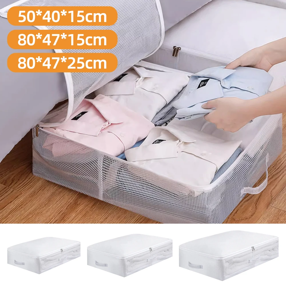 PVC Large Capacity Quilt Clothes Storage Bag Under Bed Storage Box