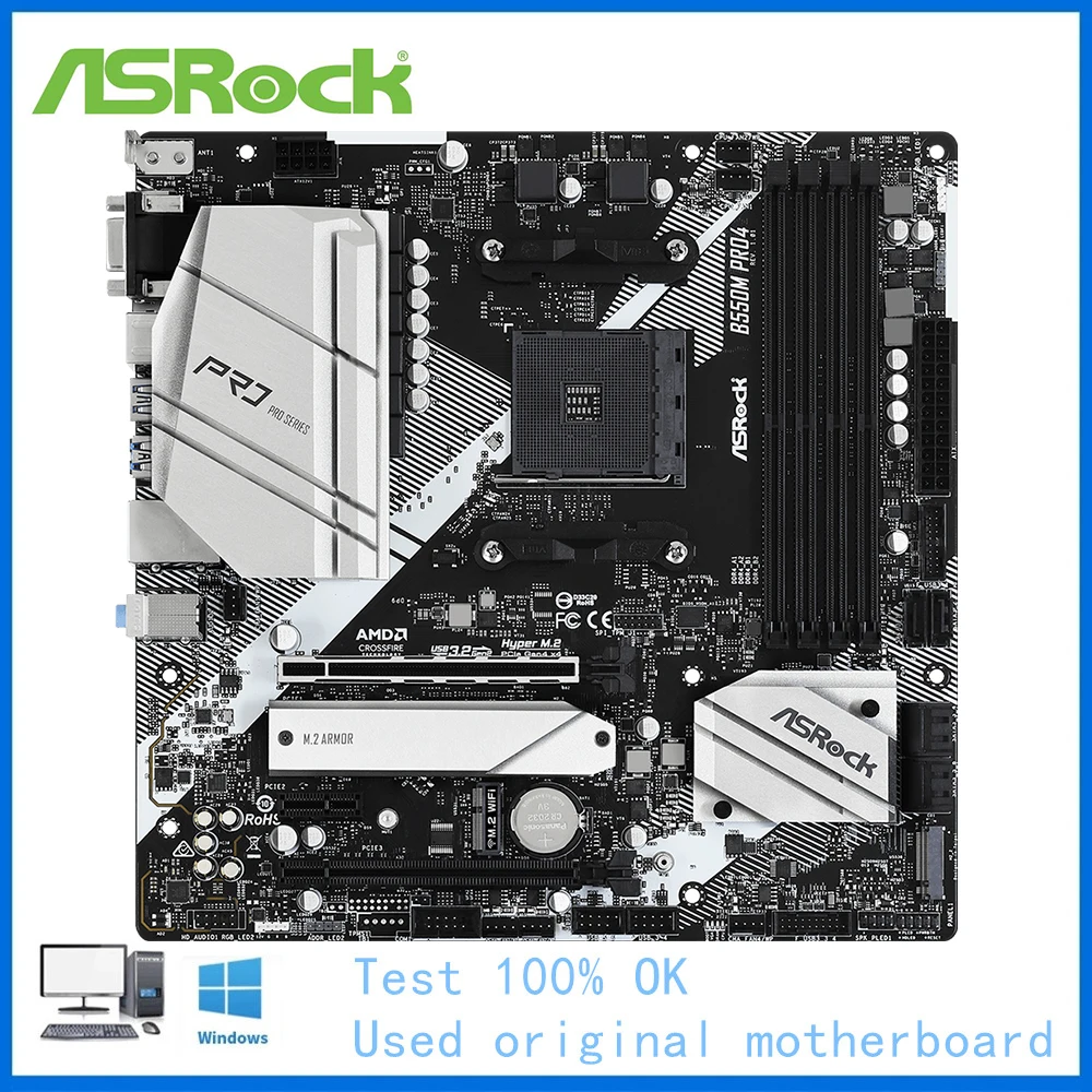 Scheda Madre B550 Utilizzata Per Presa Scheda Madre Asrock B550M Pro4 Supporto Scheda Madre Desktop Am4 Ddr4 5900X 5600G