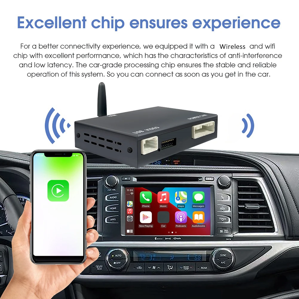 

Wireless CarPlay Android Auto Decoder Bluetooth-compatible Mini AI Box Plug and Play GPS Navigation Mirrorlink for Toyota Tundra