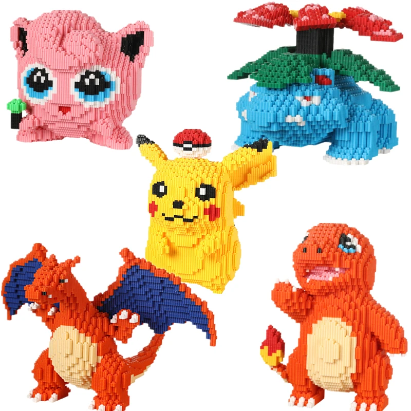 Personaggio Giapponese Di Anime Minecraft Puzzle Assemblaggio Creativo Pikachu Building Blocks Giocattoli Giocattoli Per Bambini Decompressione Per Ad