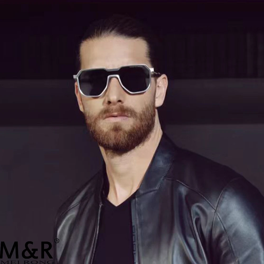 

2023 New Integrated Irregular Men's Square Sunglasse Steam Punk Style Metal Sunnie Summer Outdoor Driving Sun Protection Glasses
