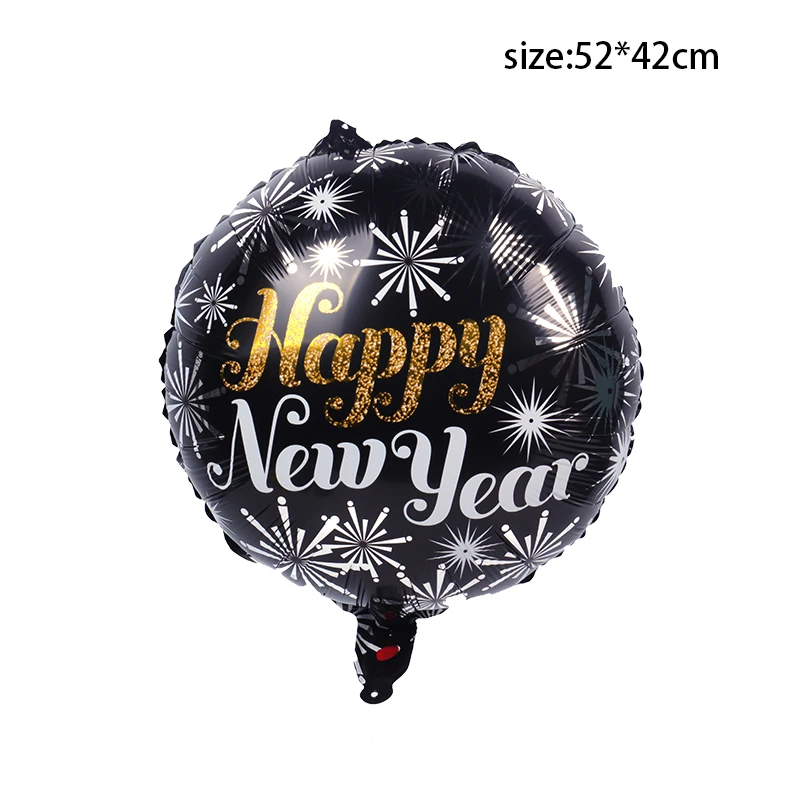 thumbnail image 1 of Juego de globos de feliz año nuevo, botella de vino con forma de estrella, globo redondo de aluminio 2023, decoración para fiesta de Navidad, regalo para niños, baby shower, globo, 1 of 5