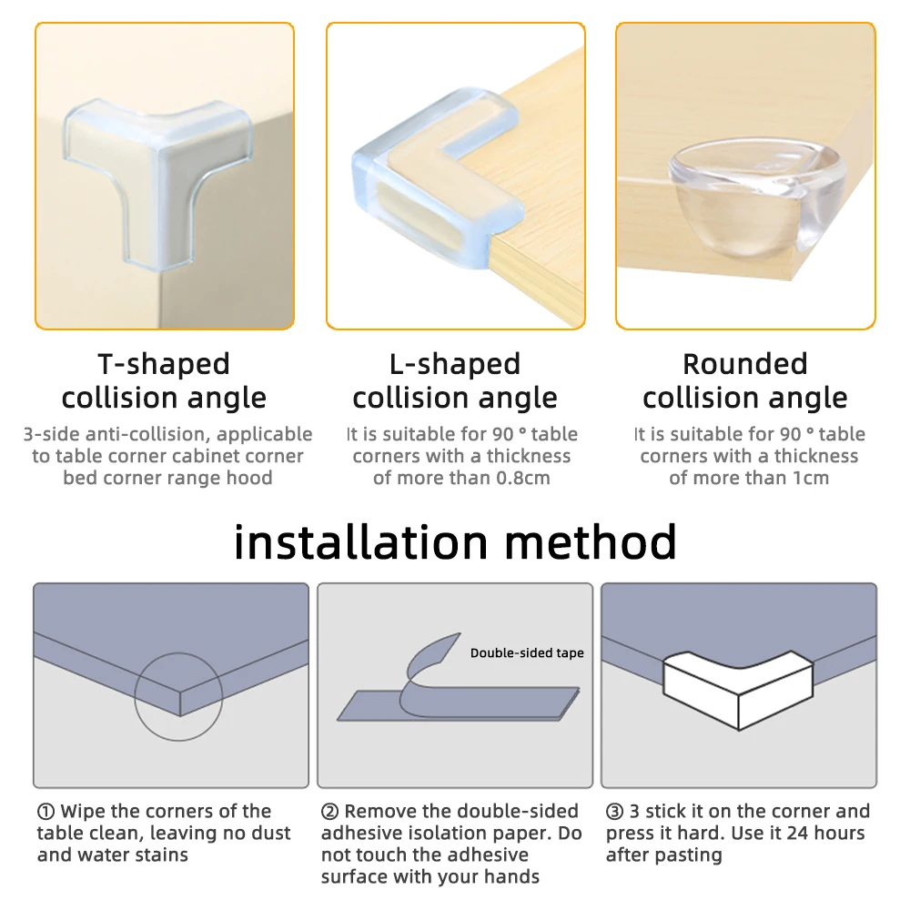 10pcs Baby Safety Silicone Table Corner Protector Soft Transparent Children Anti Collision Corner Edge Protection Guards silicone table corner protector