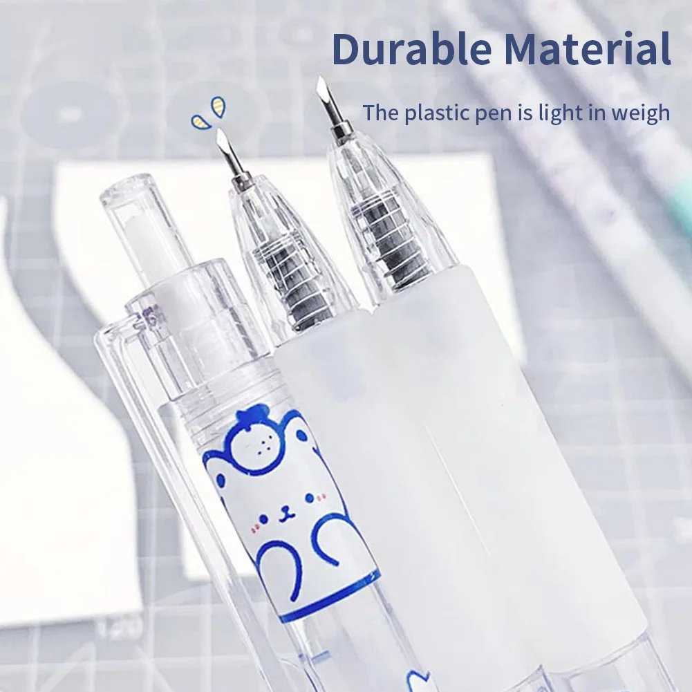휴대용 다기능 정밀 조각 블레이드 종이 커터 펜, 스크랩북용 홈 스쿨 앨범, DIY 공예, 5 개